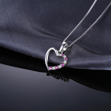 Pretty 925 Sterling Silver High Grade Pink Sapphire Pendant - The Jewellery Supermarket